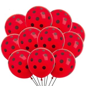 GLOBOLANDIA GLOBOS LUNARES ROJO PUNTO NEGRO 10" x 10u
